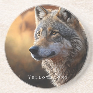 Yellowstone Sandstone Coaster Wolf