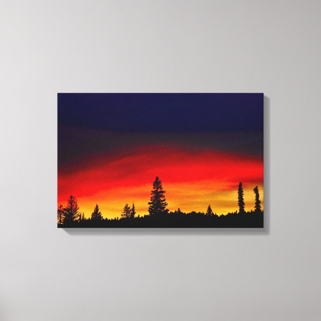 Yellowstone Sunset Canvas Print (Front)