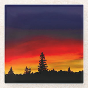 Yellowstone Sunset Glass Coaster
