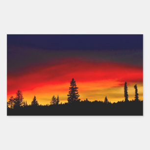 Yellowstone Sunset Rectangular Sticker