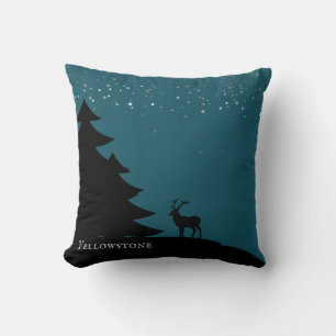 Yellowstone Throw Pillow Elk and Stars