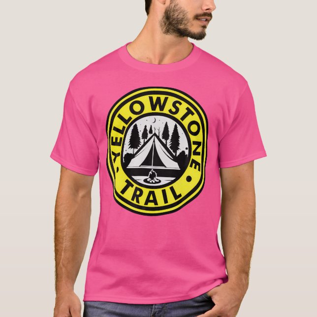 Yellowstone Trail Hiking Camping Novelty T-Shirt (Front)