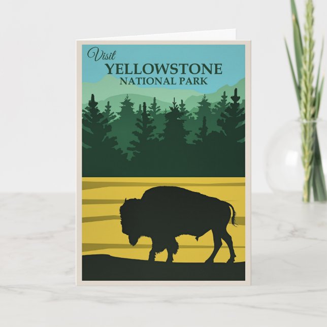 Yellowstone Travel Poster Card (Front)