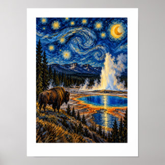 Yellowstone Under the Stars Poster