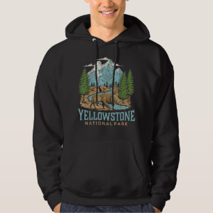 Yellowstone US National Park Wolf Bison Bear Vinta Hoodie
