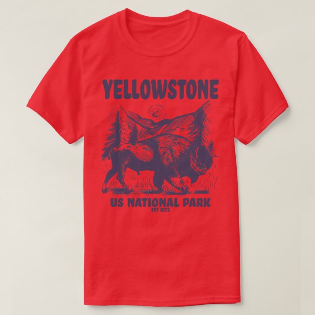 Yellowstone US National Park Wyoming Idaho Montana T-Shirt (Design Front)