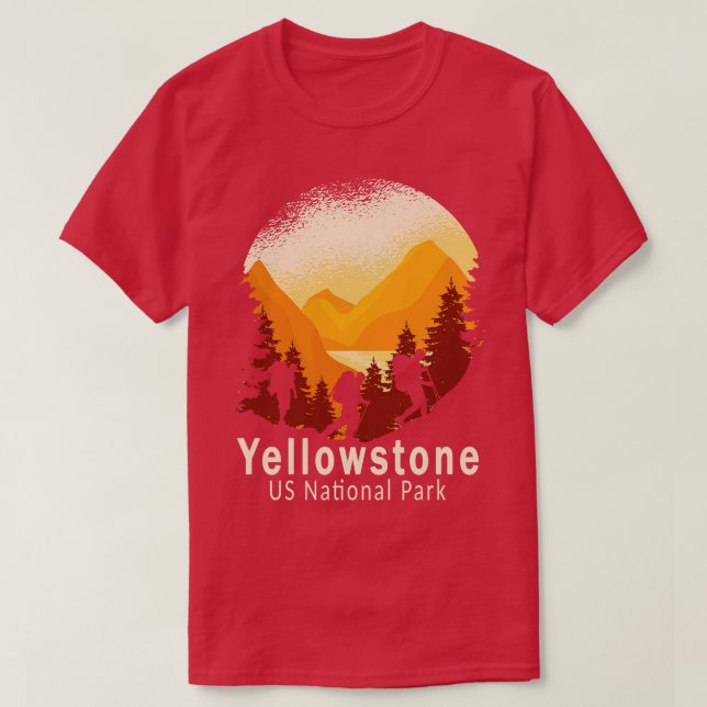 Yellowstone US National Park Wyoming Montana Idaho T-Shirt (Design Front)