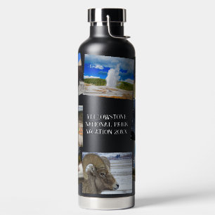 Yellowstone Vacation 8 Photos Personalise Text  Water Bottle