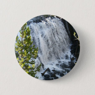 Yellowstone Waterfall 6 Cm Round Badge