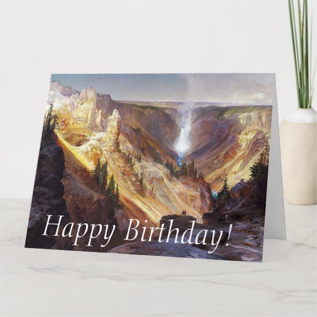Yellowstone Waterfall Canyon Big Birthday Card (Front)