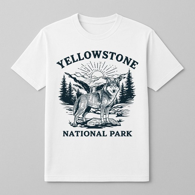 Yellowstone Wolf and Waterfall T-Shirt (Creator Uploaded)
