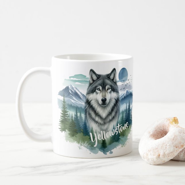 Yellowstone Wolf Coffee Mug (With Donut)