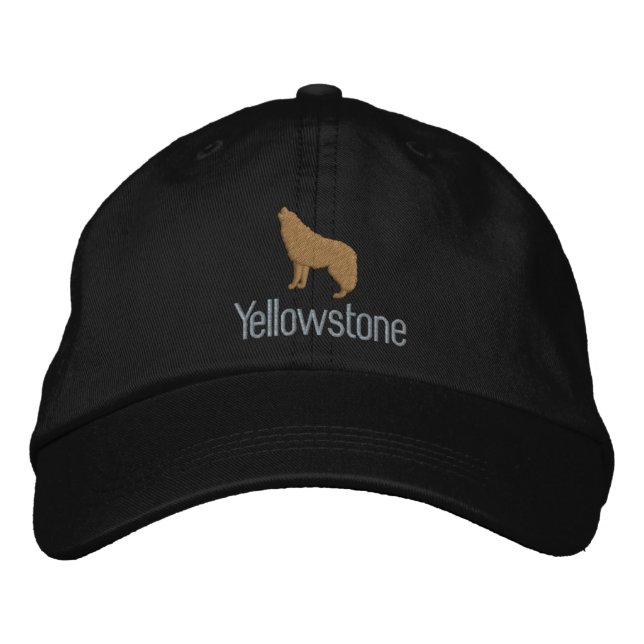 Yellowstone Wolf Embroidered Baseball Cap (Front)