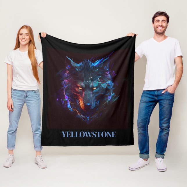 Yellowstone Wolf Fleece Blanket (In Situ)