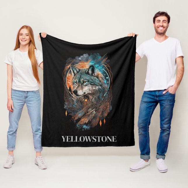 Yellowstone Wolf Fleece Blanket (In Situ)