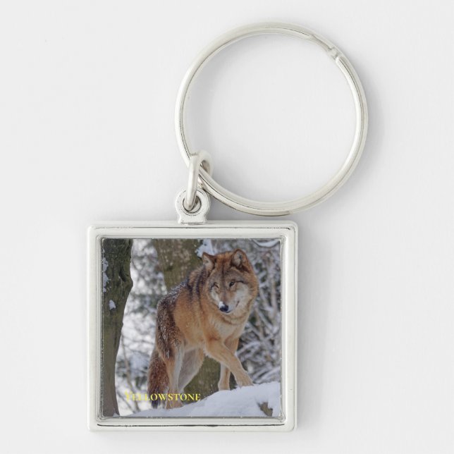 Yellowstone Wolf Key Chain (Front)
