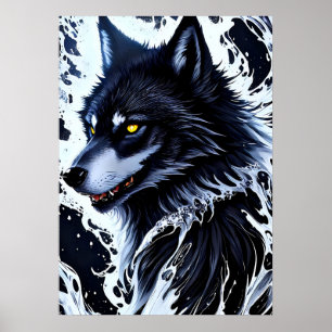 Yellowstone Wolf Poster Art