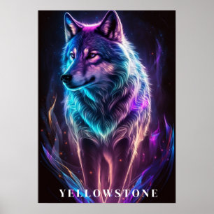 Yellowstone Wolf Poster Art 
