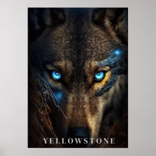 Yellowstone Wolf Poster Art 