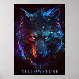 Yellowstone Wolf Poster Art