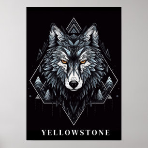 Yellowstone Wolf Poster Art