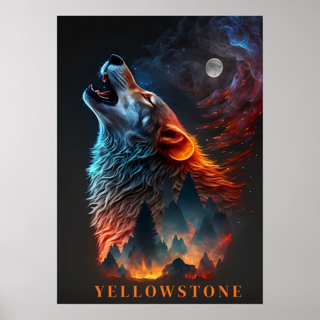 Yellowstone Wolf Poster Art  (Front)