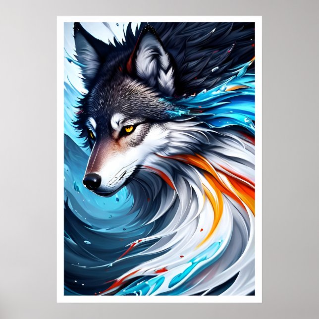 Yellowstone Wolf Poster Art  (Front)