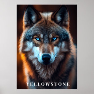 Yellowstone Wolf Poster Art 