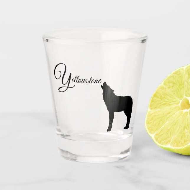 Yellowstone Wolf Shot Glass (Front)