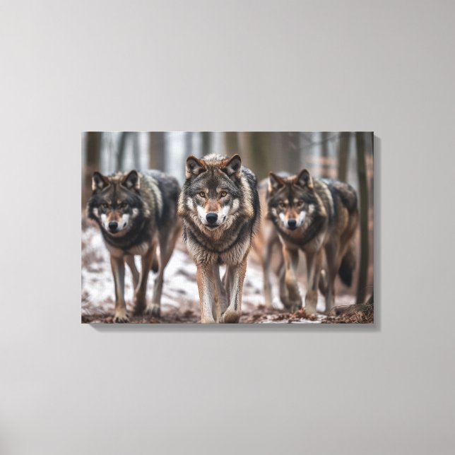   Yellowstone Wolves Canvas Art (Front)