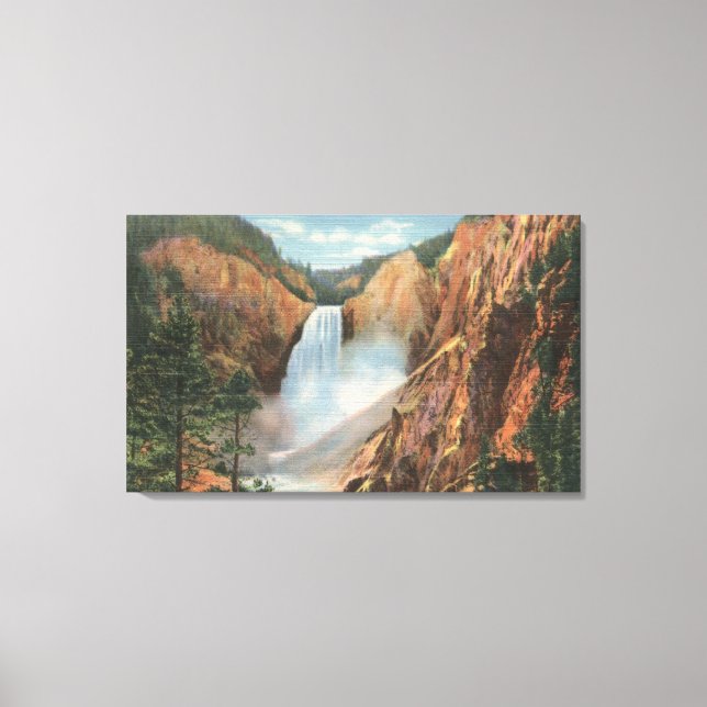 Yellowstone, WY - Great Falls and Grand Canvas Print (Front)