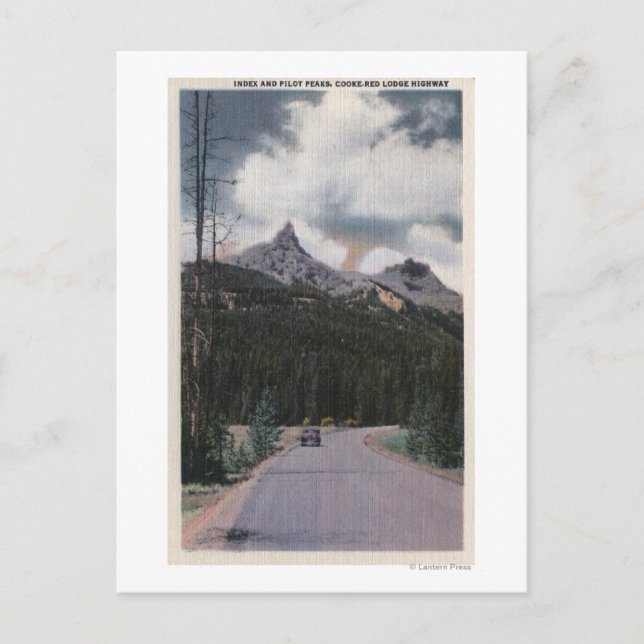 Yellowstone, WY - Index & Pilot Peaks, Cooke Postcard (Front)
