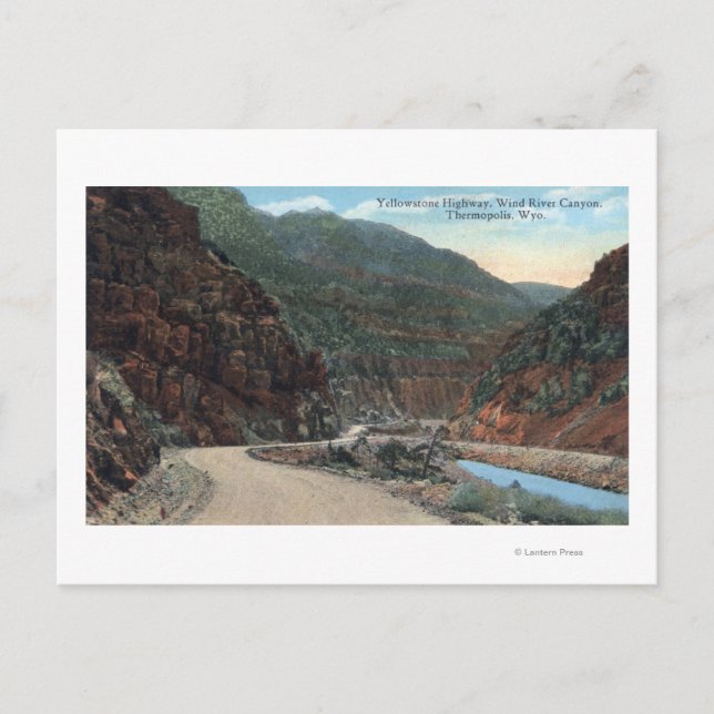 Yellowstone, WY - Yellowstone Highway and Wind 2 Postcard (Front)