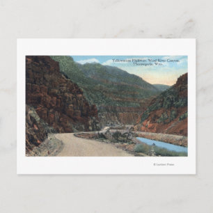 Yellowstone, WY - Yellowstone Highway and Wind 2 Postcard