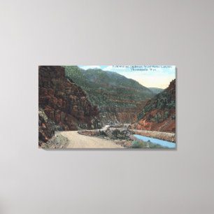 Yellowstone, WY - Yellowstone Highway and Wind Canvas Print