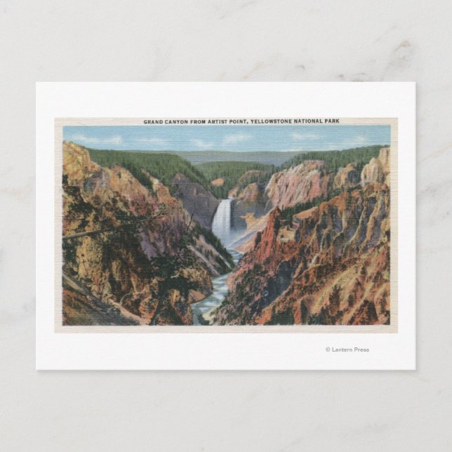 Yellowstone, WYfrom Artist's Point Postcard (Front)