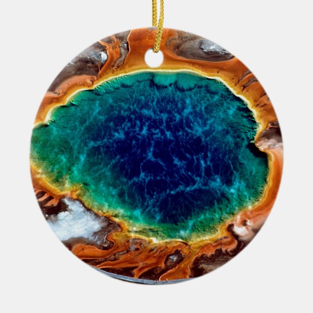 Yellowstone Wyoming Ceramic Tree Decoration (Front)