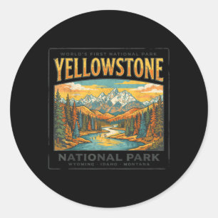 Yellowstone Wyoming National Parks Outdoors Nature Classic Round Sticker