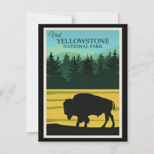 Yellowstone, Wyoming Travel Poster Postcard