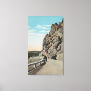 Yellowstone, WYVacationers, Old Car, Near Canvas Print