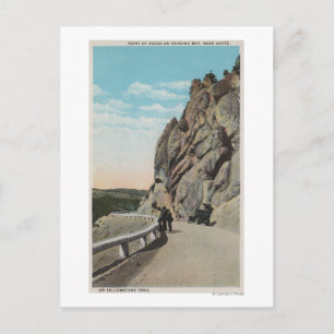 Yellowstone, WYVacationers, Old Car, Near Postcard