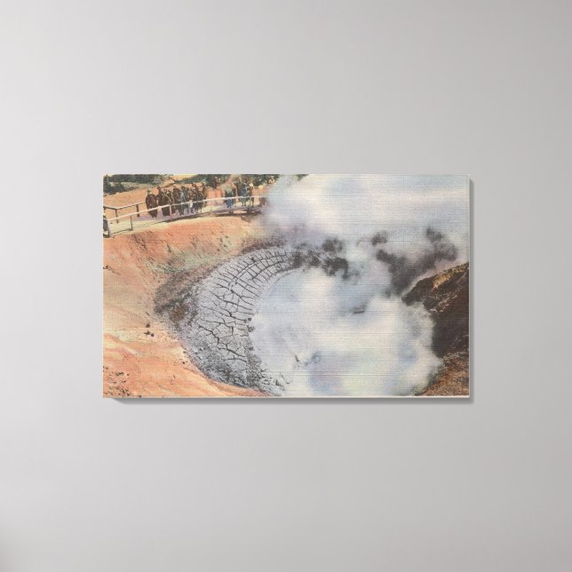 Yellowstone, WYView of Crater of Mud Volcano Canvas Print (Front)