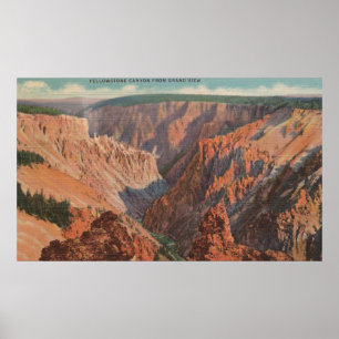 Yellowstone, WYView of Yellowstone Canyon Poster