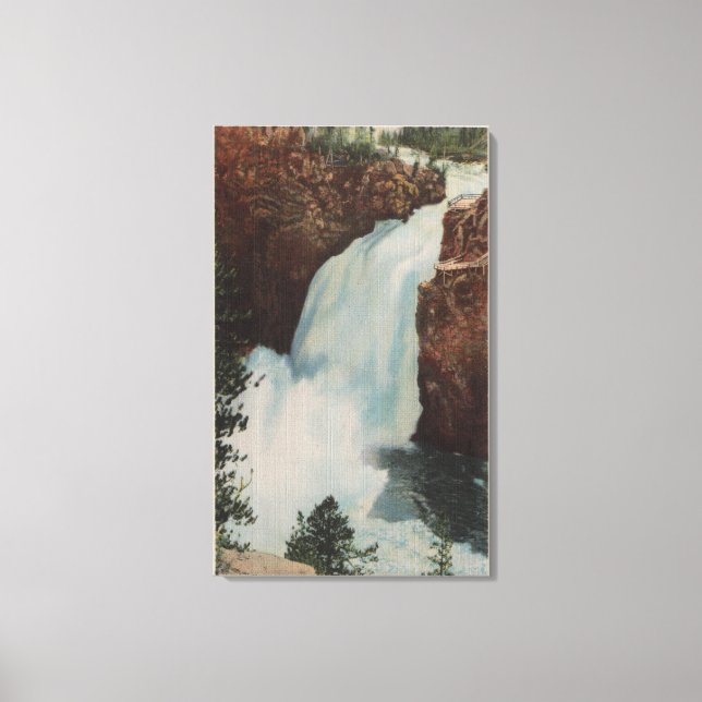 Yellowstone, WYView of Yellowstone River Falls Canvas Print (Front)