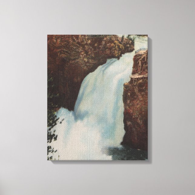 Yellowstone, WYView of Yellowstone River Falls Canvas Print (Front)