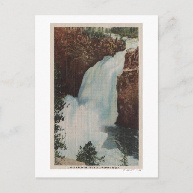 Yellowstone, WYView of Yellowstone River Falls Postcard (Front)