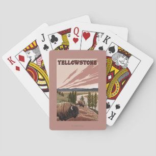 YellowstoneBison Scene Playing Cards