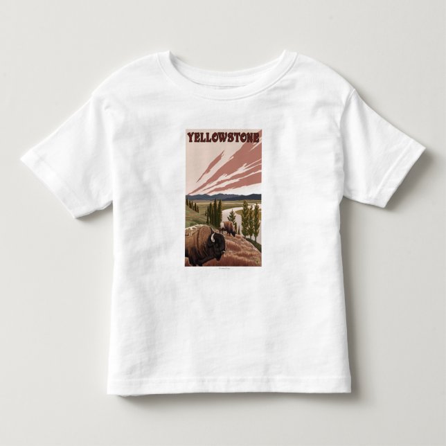 YellowstoneBison Scene Toddler T-Shirt (Front)