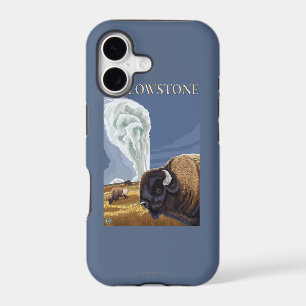 YellowstoneBison with Old Faithful