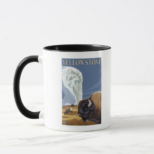 YellowstoneBison with Old Faithful Mug